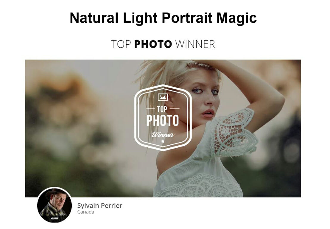 Sylvain Perrier Natural Light Portrait Magic Challenge - Top Photo - Carol-Ann Morin
